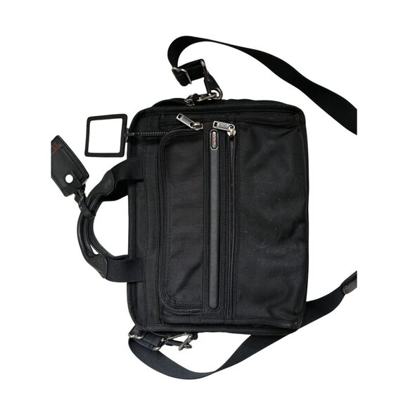 Tumi Deluxe Expandable Shoulder Bag Briefcase Nylon Black 15" - Picture 11 of 12